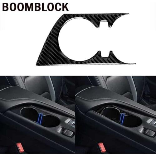 Car Water Cup Holder Panel Trim Frame Cover Carbon Fiber Sticker Accessories Interior Auto For Chevrolet Camaro 2017 2018 2019