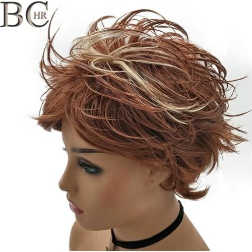 BCHR Short Brown Wig Synthetic Anime Wigs for Women Cosplay Wig Heat Resistant Hair Free Shipping