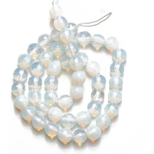 Wholesale Faceted Opal Natural Stone Beads 4 6 8 10 12mm Loose Beads for Jewelry Making DIY Necklace Bracelet