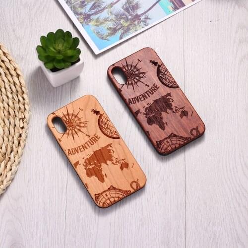 Nautical World Map Travel Compass Engraved Wood Phone Case Funda For iPhone 12 6S 6Plus 7 7Plus 8 8Plus XR X XS Max 11 Pro Max