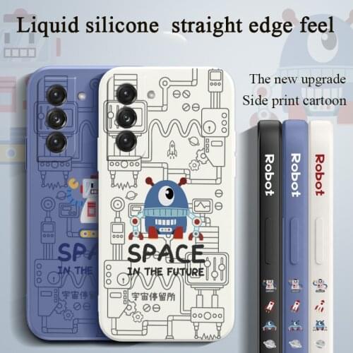 Cosmic Robot Phone Case For Samsung Galaxy S21 S20 FE S10 Note 20 10 Ultra Plus A72 A52 A42 A32 A71 A51 A41 A31 A21S 4G Cover