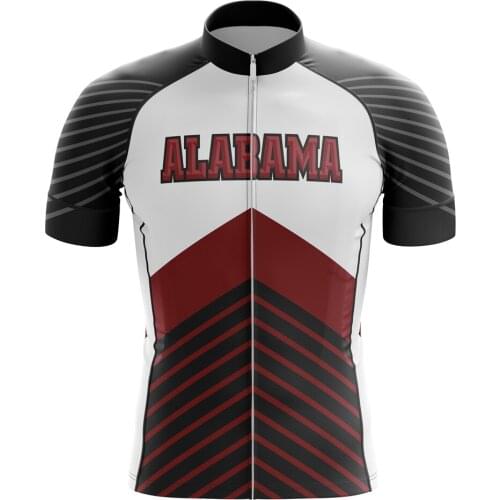 Black 2021 Men Cycling Clothes MTB Road Bike Jersey Stripes Breathable Mountain Maillot Ciclismo for Alabama