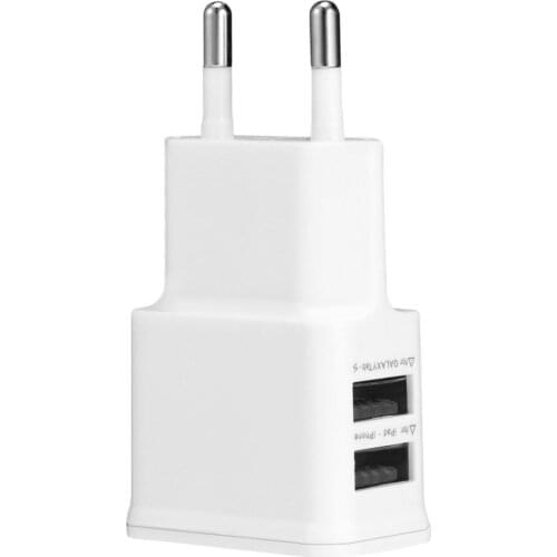 2A Dual 2Ports USB EU Wall power Adapter for Samsung iPhone HTC MOTO Perfect-white