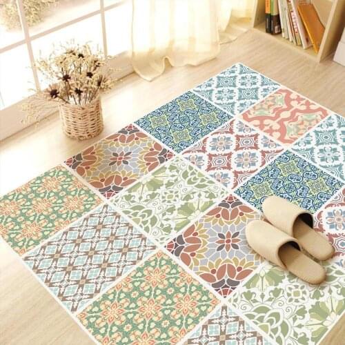 Funlife mediterranean decor floor stickers geometry wall sticker removable art decal for kitchen bathroom self adhensive DB034