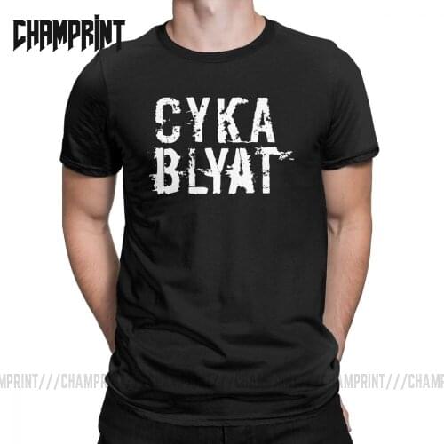 Men Cyka Blyat Gaming Memes T Shirt Russian Cotton Tops Vintage Short Sleeve O Neck Tee Shirt 6XL T-Shirt