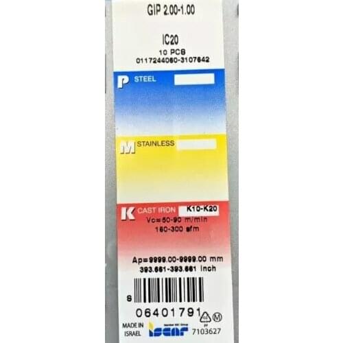 10 PCS CARBIDE INSERT GIP 2.00-1.00 IC20