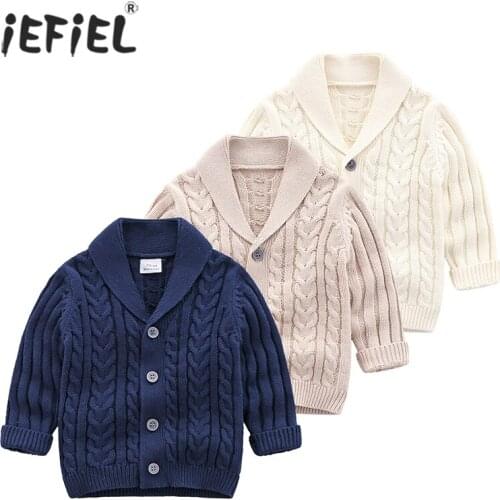 Boys Cardigan Sweater 2020 New Handsome Baby Boys Knitted Sweater Casual Spring Kid School Coat Infant Jacket Clothes Outerwear