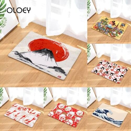 Nordic Cartoon Floor Mat Door Mat 40x60cm Velvet Bathroom Non-slip Carpet Kitchen Living Room Floor Mat Bedroom Decoration Mat