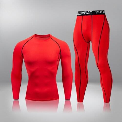 Mens Running Tights T-Shirt Compression Shirt Gym Clothing Solid Color Long T-Shirt Winter Training Warm Base Layer Sports Tops