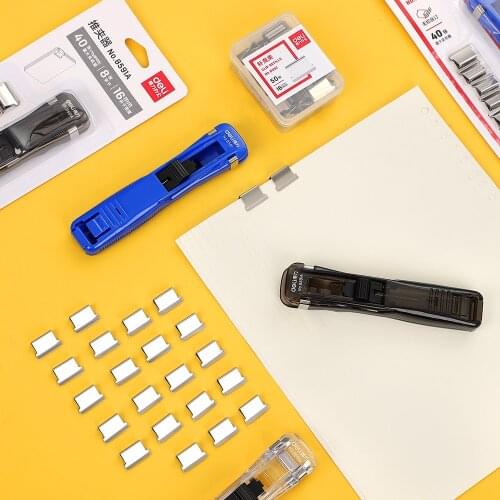 1 Pcs Small And Exquisite Stapler Simple Practical Push Clamp Stapler School Student Stapling Paper Classification Stationery