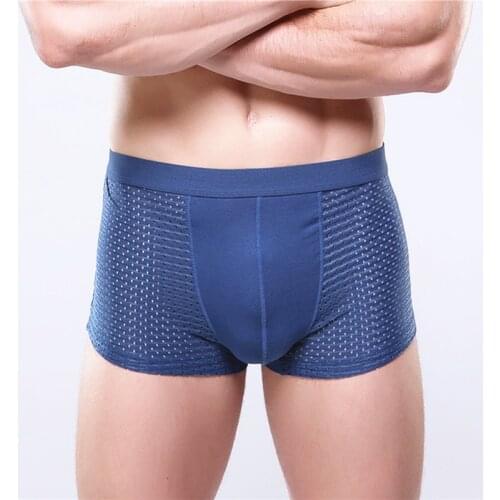 Plus Size Bamboo Men Underwear Breathable Modal Panties Male Underpants Man Sexy Mens Boxer Shorts Gray Mesh Boxers 4XL