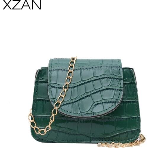 Women Bags Luxury Brand Design Vintage Crocodile Pattern Chain Mini Square Bag 2021 Fashion Ladys Small Crossbody Hadbags