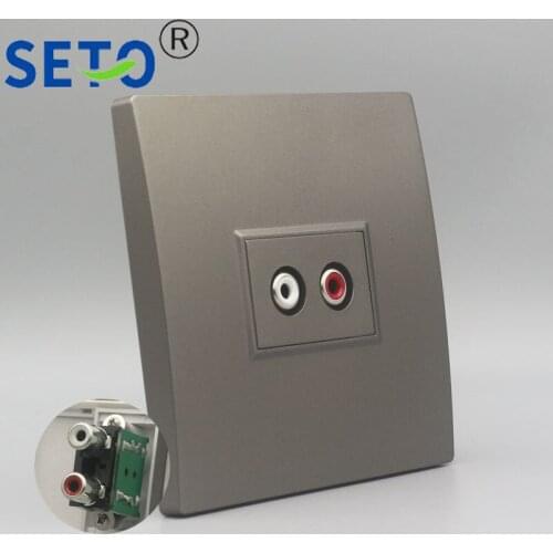 SeTo 86 Type Single Port RCA AV Audio Video Connector Socket Gray Panel Faceplate Keystone