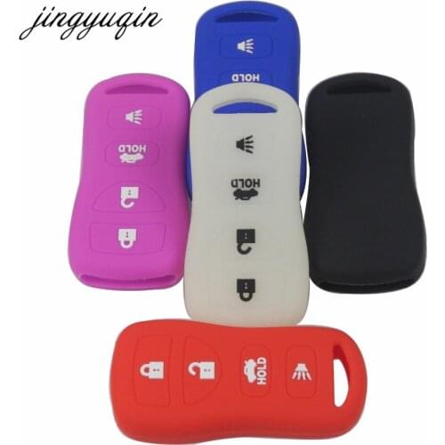 Jingyuqin 4 Button Remote Key Silicone Case Fob For Nissan Armada Sentra 350Z Altima Maxima Infiniti Rubber Cover