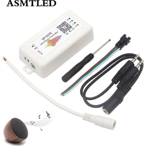 SP107E Bluetooth Pixel IC SPI Music LED Controller by Phone APP For WS2812 SK6812 SK9822 RGBW APA102 LPD8806 Strip DC5-24V