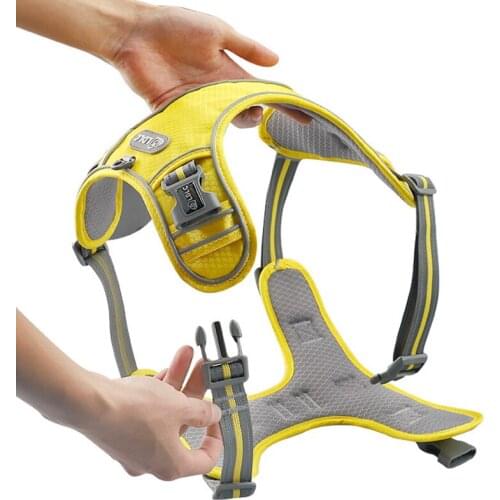 Reflective Nylon Dog Harness Reflective Breathable Adjustable Puppy Harness Running Rope For Small Medium Dogs Cat Harness Vest