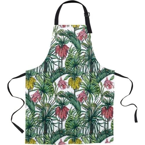 Tropical Plants Flowers Aprons for Women Men Kid Cooking Baking Apron Kitchen Utility Equipment Accessories
