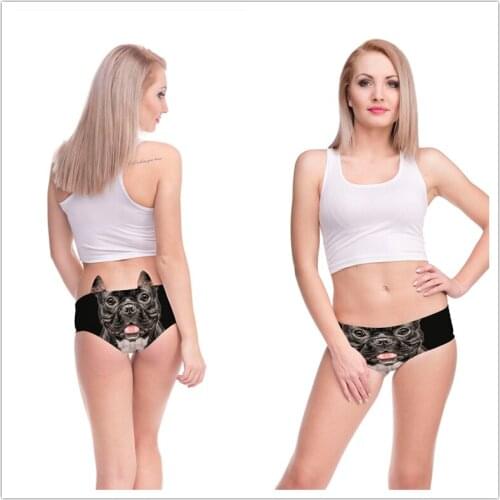 Kawaii Pig 3D Printing Sexy Panties New Arrvial Fashion Cat Ear Underwear Bull Dog Cheetah Fox Wild Animal Woman Briefs