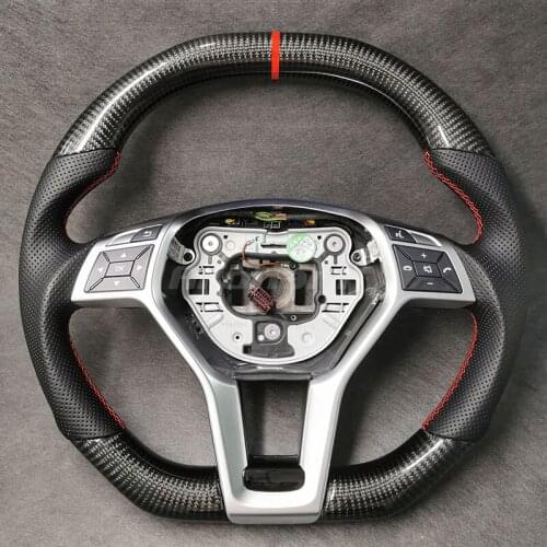 Carbon Fiber Steering Wheel For Mercedes-Benz A45 CLA45 C63 E63 CLS63 SLK55 SL 63 65 GLA45 AMG CLS 550 W204 W218 W212 W463 W166