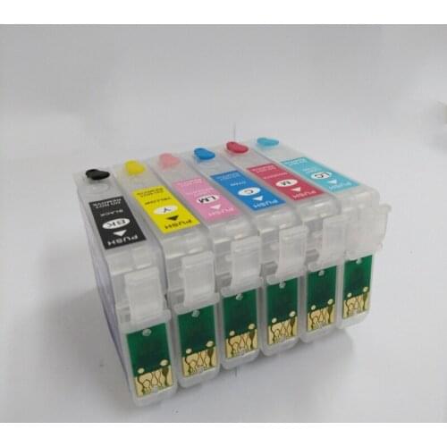 Einkshop Refillable ink cartridge For T0811 - T0816 ForEpson t0811 Stylus photo R270 R390 RX590 R290 R610 RX690 T50 TX700W