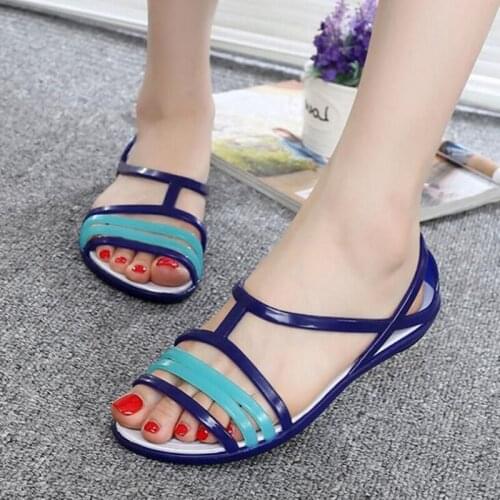 JLFPGV Women sandals 2019 summer Rainbow jelly shoes casual flat beach shoes women non-slip summer Sandals