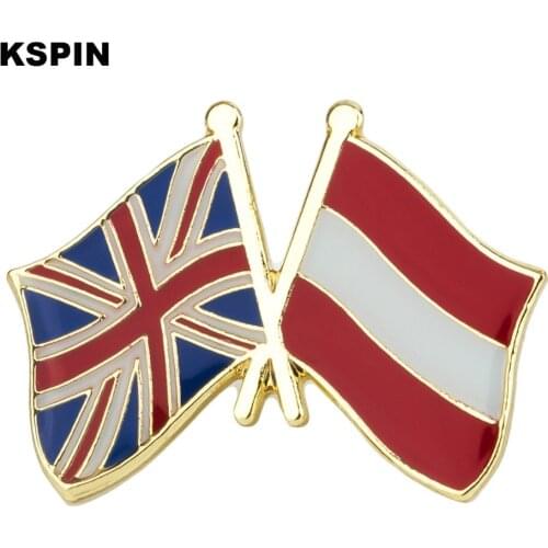 UK Jack Austria Friendship Flag Metal Badges for clothes Icon Backpack Kawaii Pins and Brooches 1pcs