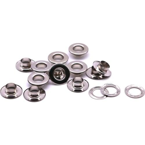 50 sets/pack(Outer diameter)15mm (internal)7.2mm (high)5.2mm eyelets with washers grommet eyelet
