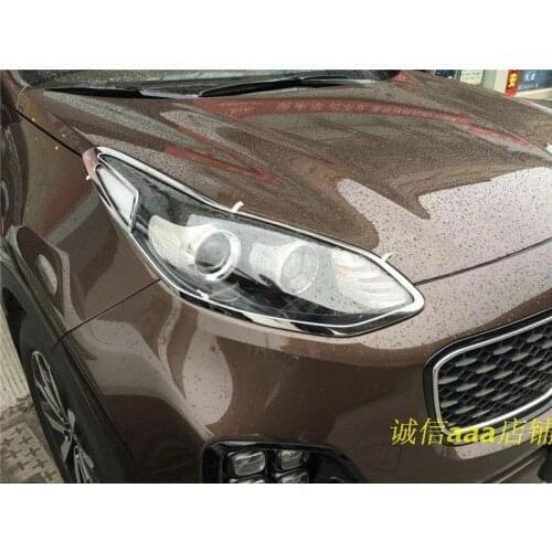 ABS Electroplate Front+Rear headlight Lamp Cover fit For KIA Sportage QL 2016 2017 2018 KX5 Car styling