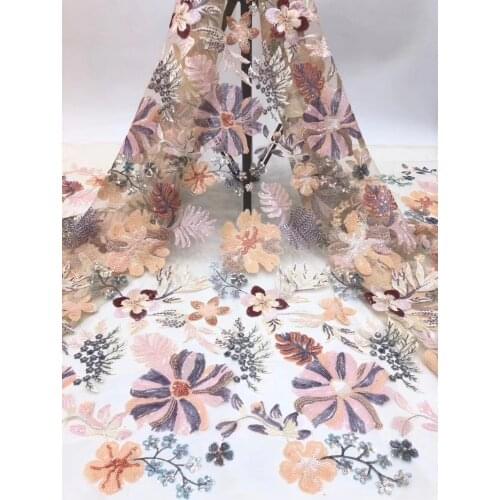 African Mesh Lace Fabric 5yard Latest Nigerian Lace Fabric 2021 Dress Of High Quality Tulle Lace Fabric D36291