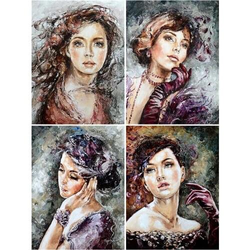 Diamond Painting Round Full Drill Beautiful Lady Girl Nouveaute DIY Mosaic Embroidery 5D Cross Stitch Woman Portrait Picture