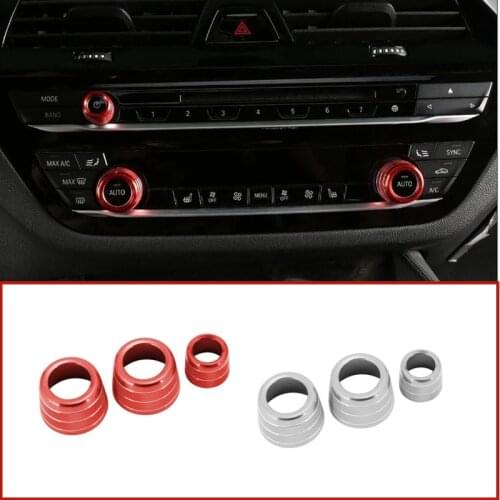 3pcs for BMW X3 G01 X4 G02 5 series G30 6gt GT6 Car Volume Air Conditioning Knob Audio Control Button Knob Ring Cover Trim