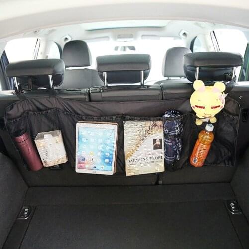 Car Trunk Back Seat Organizer Bag SUV Net Mesh Storage Stowing Tidying Floding Pockets Automobile Bags Cars Accessories 2020 New