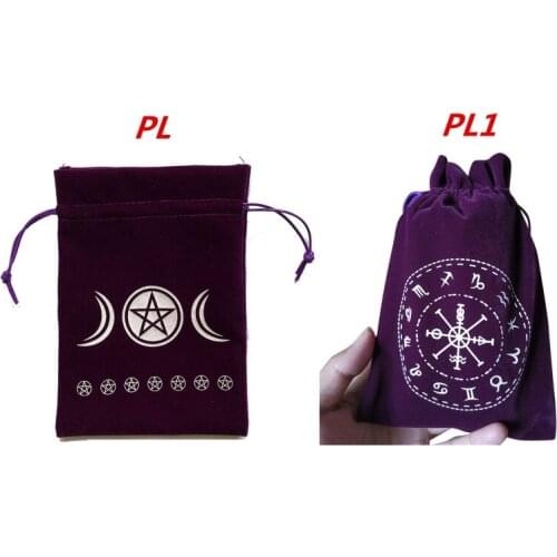 Velvet Moon Phase Tarots Storage Bag Oracle Card Witch Divination Accessorie
