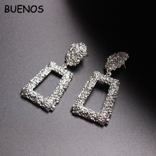 BUENOS Big Vintage Earrings for 2019 women Geometric statement earring metal earing Hanging fashion jewelry trend CE05109