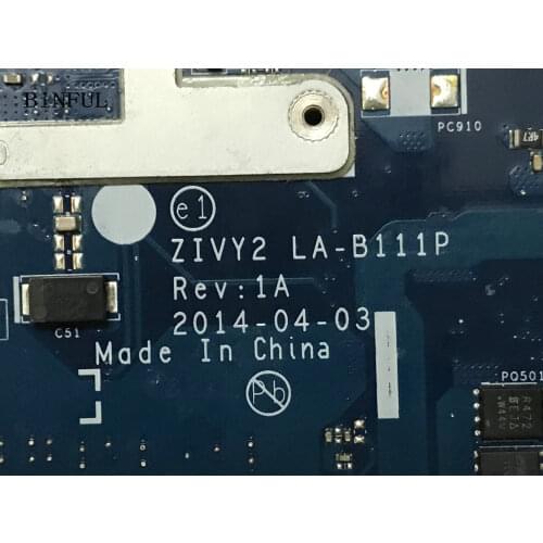 BiNFUL AVAILABLE WORKING ZIVY2 LA-B111P MAINBOARD FOR LENOVO Y50-70 LAPTOP MOTHERBOARD WITH I7 PROCESSOR +VIDEO ARD