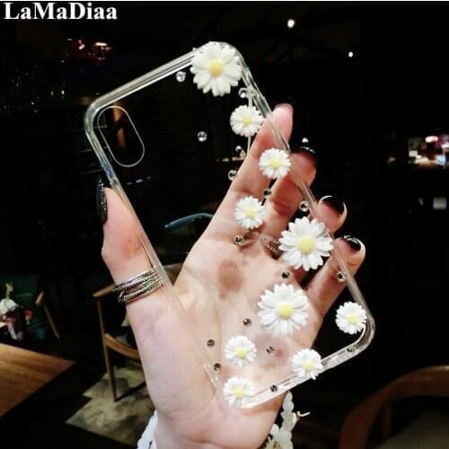 Handmade Clear Bling Flower Crystal Rhinestone Diamond Case Cover For Huawei Honor8 9 10 20 Lite V10 V20 V30 7X 8X 9X Nova 4 5 6
