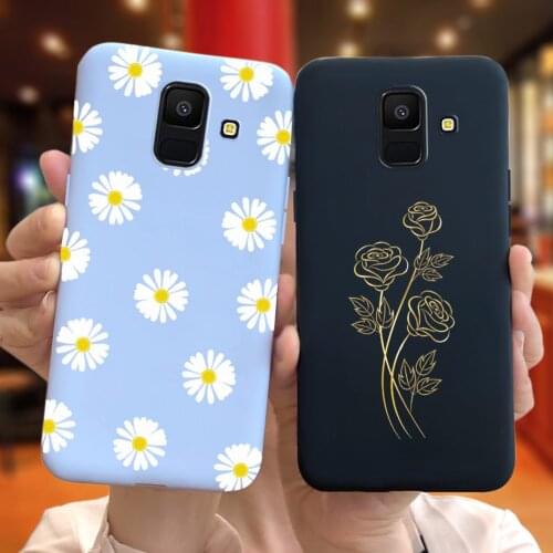Luxury Flower Pattern Cover For Samsung Galaxy J8 2018 Phone Case Soft Silicone Candy TPU Cover Bumper For Samsung J8 2018 J800F