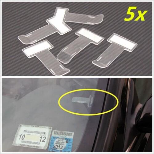 5PCS Car Vehicle Parking Ticket Permit Holder Clip Time Note Holder T-shape Folder For Sticker Windscreen Window Home Office