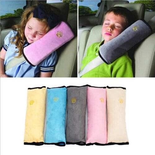 Child car pillow baby pillow car safety seat belt shoulder pad protector harness protection support pillow short plush