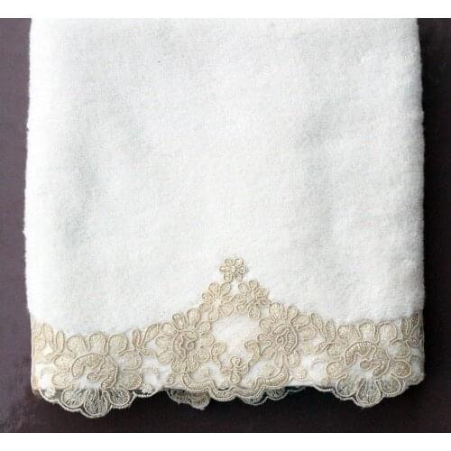 Land of dowry french Laced servella towel 5090 cm 100 cotton towel, dowry set