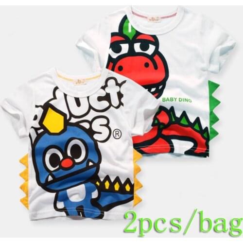 Baby boys girls T-shirt 1-9T kids cartoon dinosaur shirt O-neck toddler cotton pullover children outwear shirt 2pcs/bag jacket