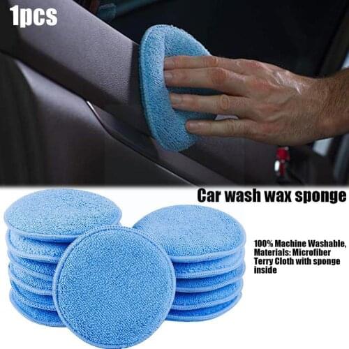 1pcs Car Wash Waxing Sponge Waxed Round Cake Microfiber Sponge Polishing Cleaning Sponge Waxing Car