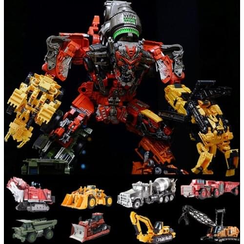 AOYI Oversize 8 IN 1 GT Devastator KO Transformation Toys Boy Cool Bulldozer Gravity Hook Model Action Figure Kid Gift DD04