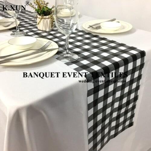 PVC Plaid Table Runner Banquet Tablecloth Runners For Wedding Event Party Decoration