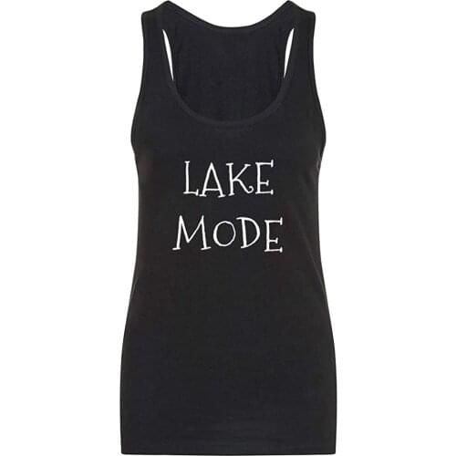 Lyprerazy Womens Lake Mode Summer Vacation Funny Fitness Workout Racerback Tank Tops Summer Funny Letter Print Tank Top