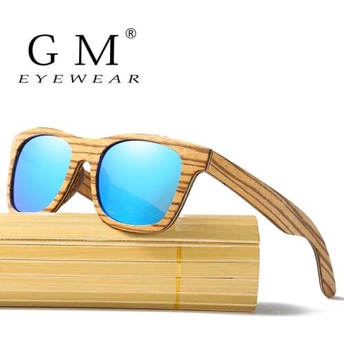 GM Men Polarized Zebra Natural Wood Sunglasses Handmade Sunglasses and Support DropShipping / Provide Pictures