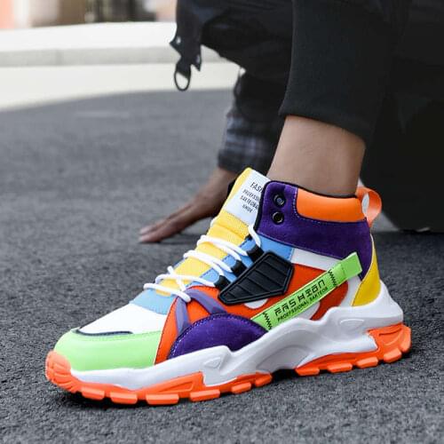 Schue Sport Men Size 6.5 Men Running Shoes Breathable High-Cut Children Sports Shoes New Breed Mens Shoes Sneakers Verde Tennis