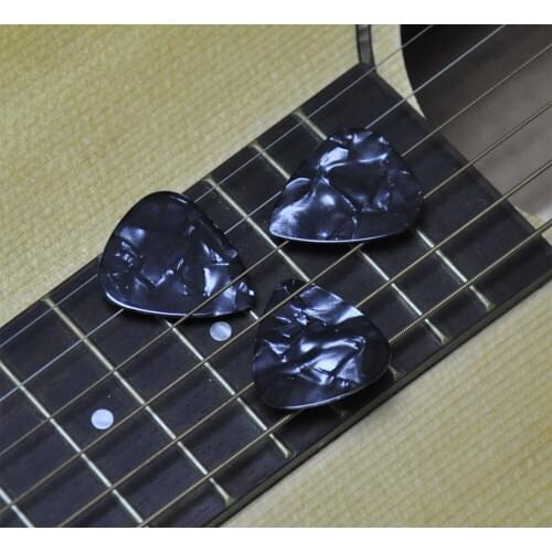 Lots of 100pcs New Heavy 0.96mm Blank Guitar Picks Plectrums Celluloid Pearl Black For Electric Guitar