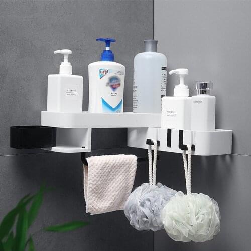 Wall Mounted Corner Shower Shelf Floating Bathroom Shelf Kitchen Storage Rack Organizer Shampoo Shower Shelf Holder