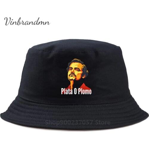 Newest Plata o Plomo Fisherman Hat Pablo Escobar Silver or Lead Casaul Cotton Gorros Fishing Fisherman Hat